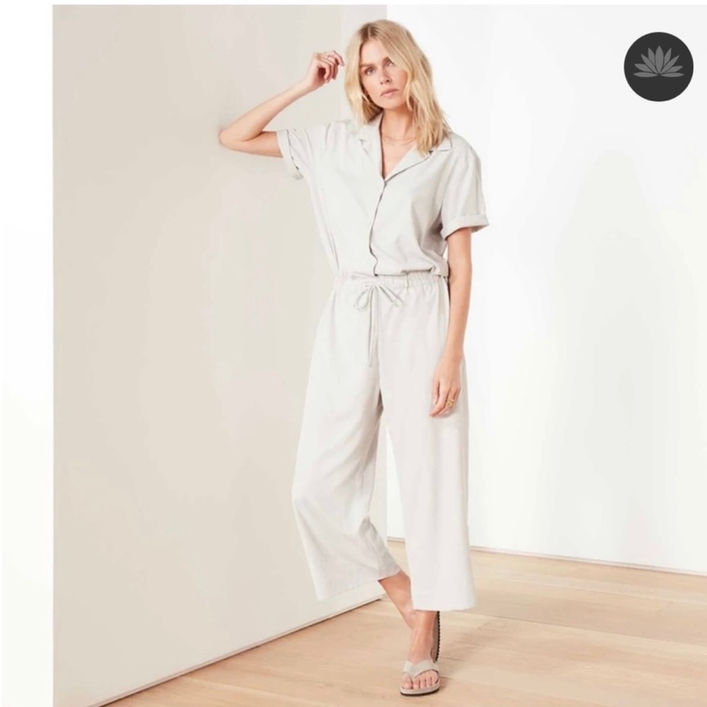 James Perse Lightweight Utility Jumper / Jumpsuit in Salt size 3 NWT